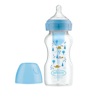 Dr Brown's Πλαστικό Μπιμπερό Options+ Wide Neck Κατά των Κολικών με Θηλή Σιλικόνης 270ml για 0+ μηνών